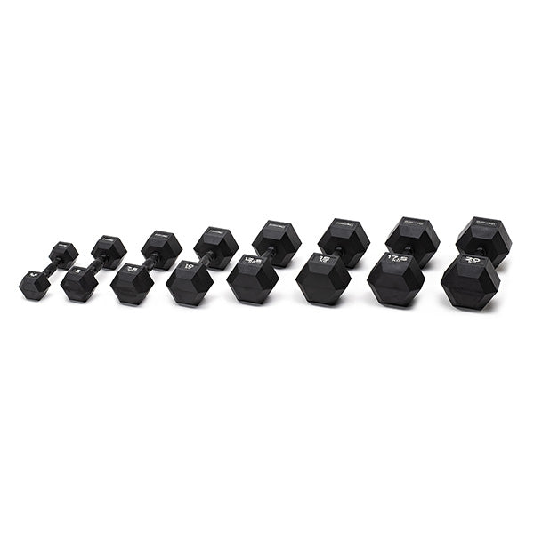 Set 4 coppie Manubri Gommati Esagonali Black Oxide da 22,5 a 30 Kg Diamond Cod. MGED-B22,5-30