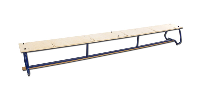 Panca svedese con telaio in acciaio e asse di equilibrio in legno, lunghezza mt 3 S00914