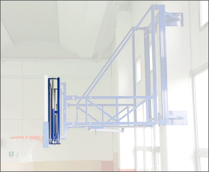 Coppia dispositivi meccanici per regolazione altezza dei tabelloni degli impianti basket a muro e a soffitto Art. S04074