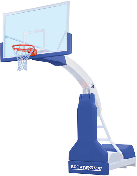 Impianto Hydroplay Ace mobile su ruote, sbalzo cm 225, canestri reclinabili e retine S04111