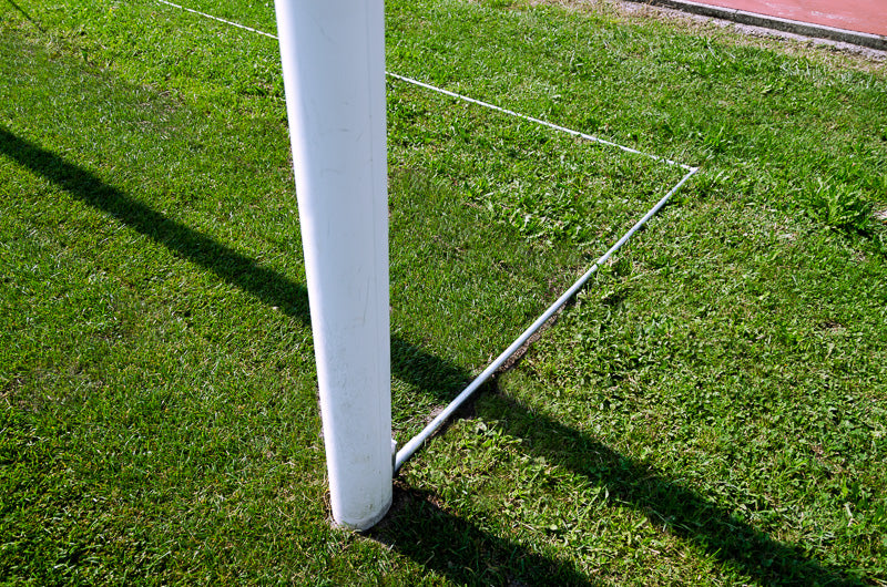 Coppia telai fissi a terra in acciaio zincato per porte calcio regolamentari a bussole Art. S04328