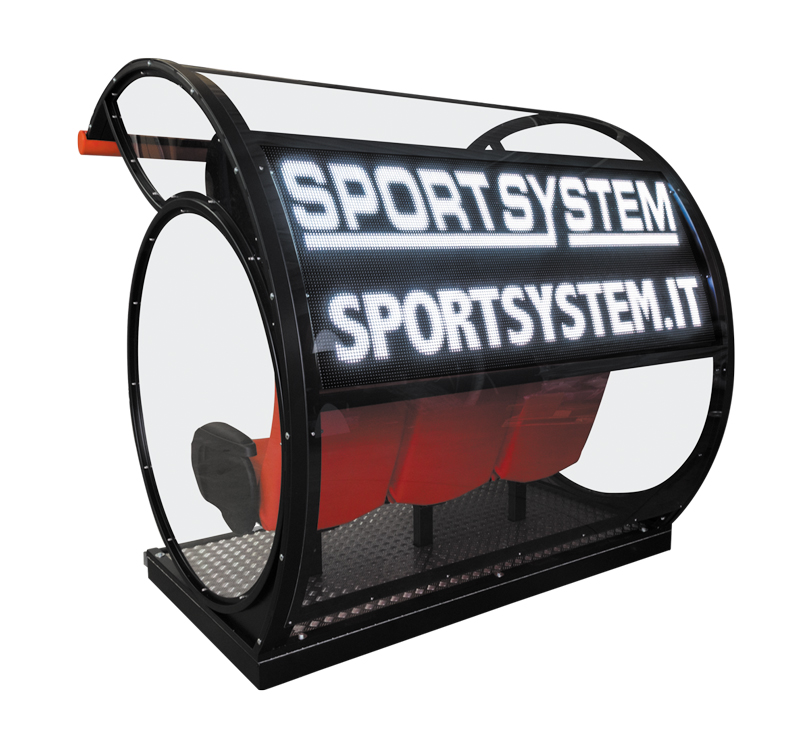 Display LED ad alta visibilità, per uso esterno protezione curva delle panchine S04442 / S04444 / S04445 Art. S04449