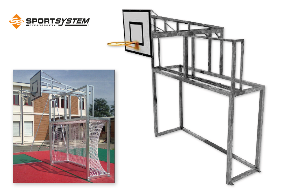 Stazione combinata: porta da calcetto e impianto basket S05211