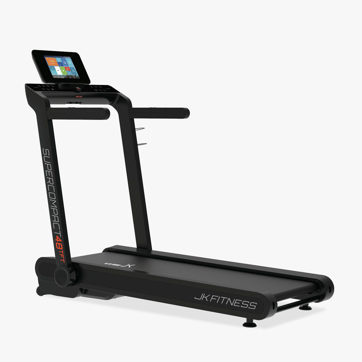Tapis Roulant Jk Fitness SC48-TFT con schermo touchscreen - salvaspazio Compatibile Zwift E Kinomap - Velocità 18 Km/h - Motore 3.0 Hp - Peso Max Utente 120 kg cod.SC48-TFT