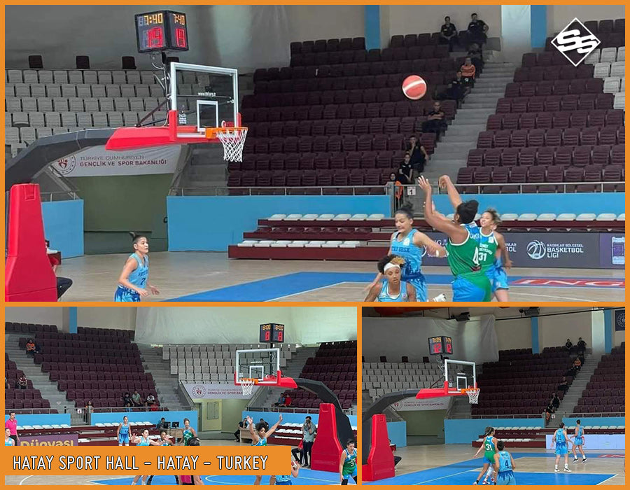 Impianto Basket Hydroplay ACE mobile su ruote, sbalzo cm 325 omologato FIBA per competizioni di 1° livello S04100