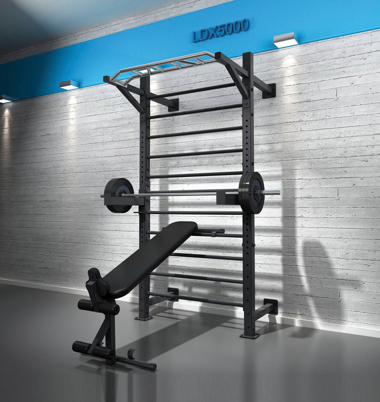 Panca piana PANCALDX3-5 / inclinata / declinata / abdominal per spalliera LDX 5000 Toorx
