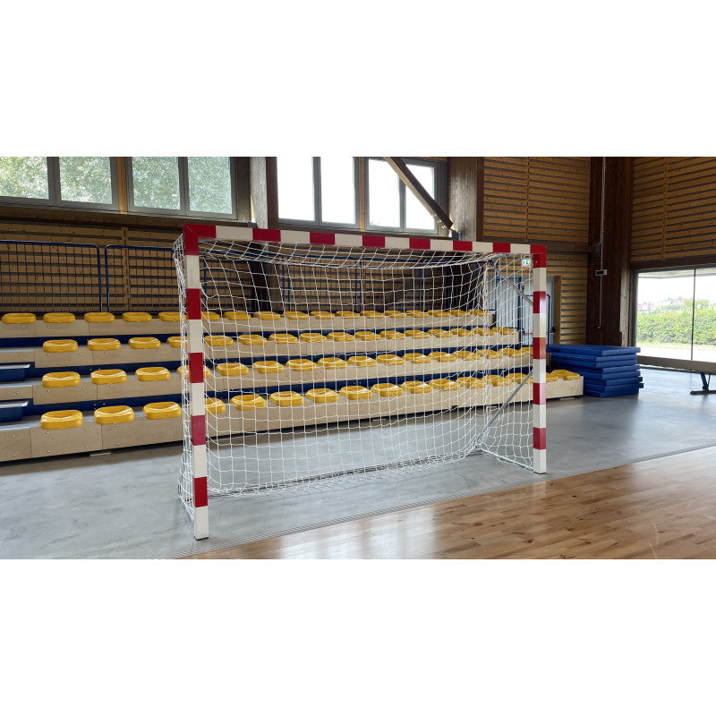 Coppia porte pallamano in tubo di acciaio trasportabili m3x2 Art. H 760 Certificata UNI EN 749