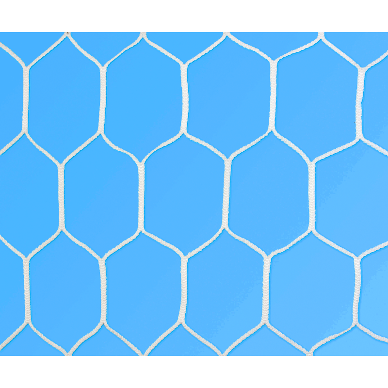 Coppia reti per porte da calcio maglia esagonale, dim. 7,50x2,50 m Art. F 742