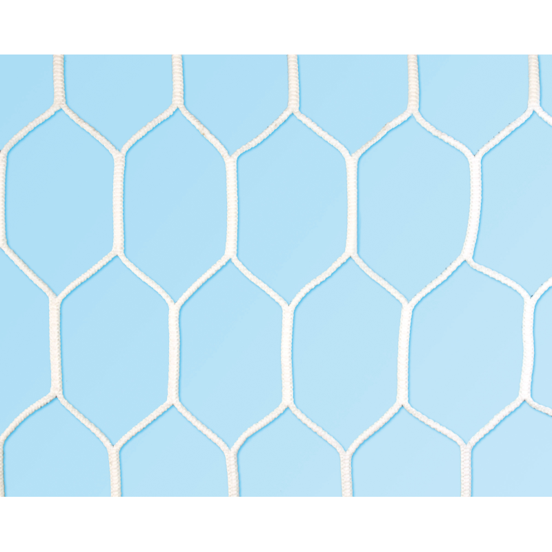 Coppia reti per porte da calcio maglia extra esagonale, dim.m.7,50x2,50 Art. F 742/5