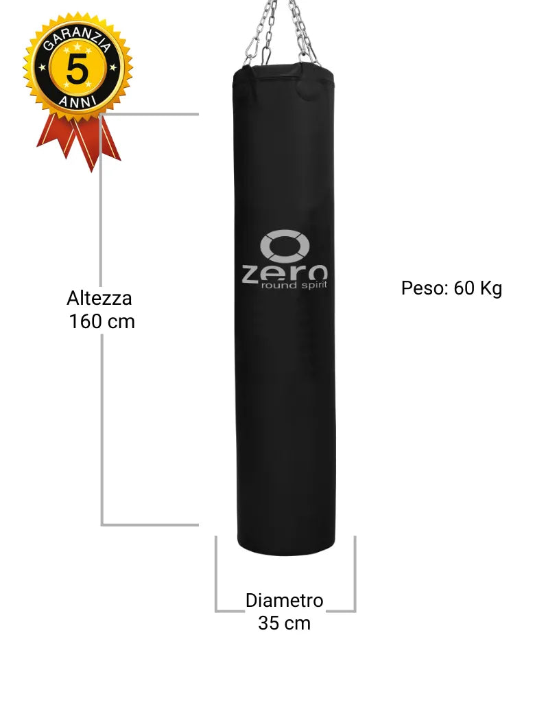Sacco Boxe Plain 30/40/50/60 Kg da soffitto Ignifugo e Atossico
