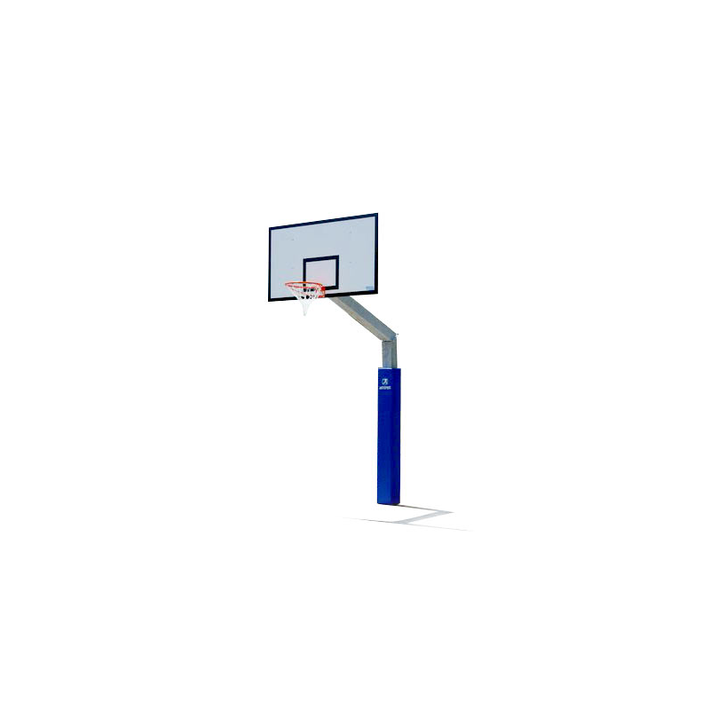 Impianto basket monotubolare Art. B 654 rinforzato con piastra sbalzo da 165cm