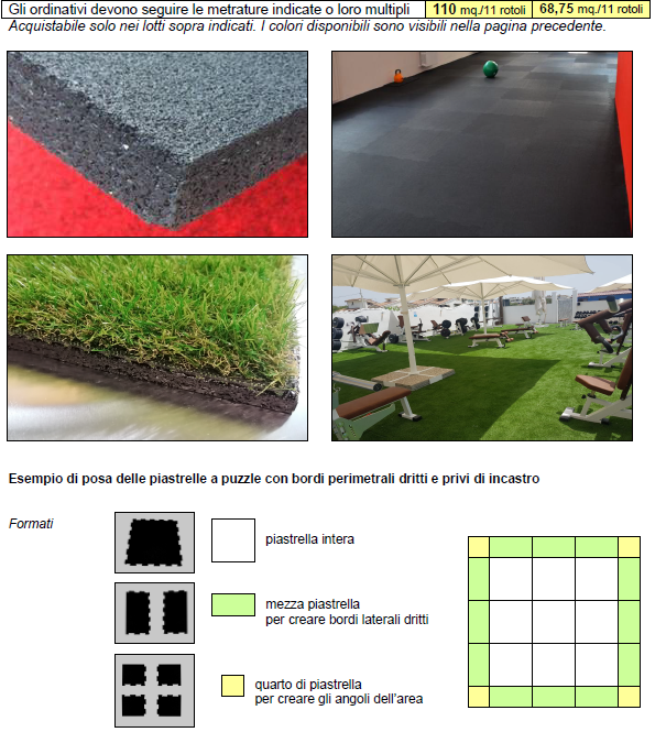 Eco-Floor gym COLOR Pavimentazioni antiscivolo e ammortizzanti Piastrella o rotolo monostrato in agglomerato di gomma sbr con granuli epdm colorati, altissima densità e granulometria ultrafine