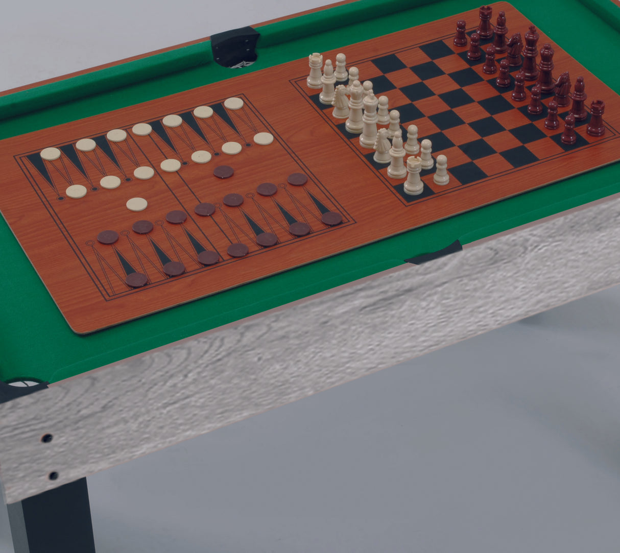 Tavolo Multigioco -12 Giochi in Uno Grigio Rovere