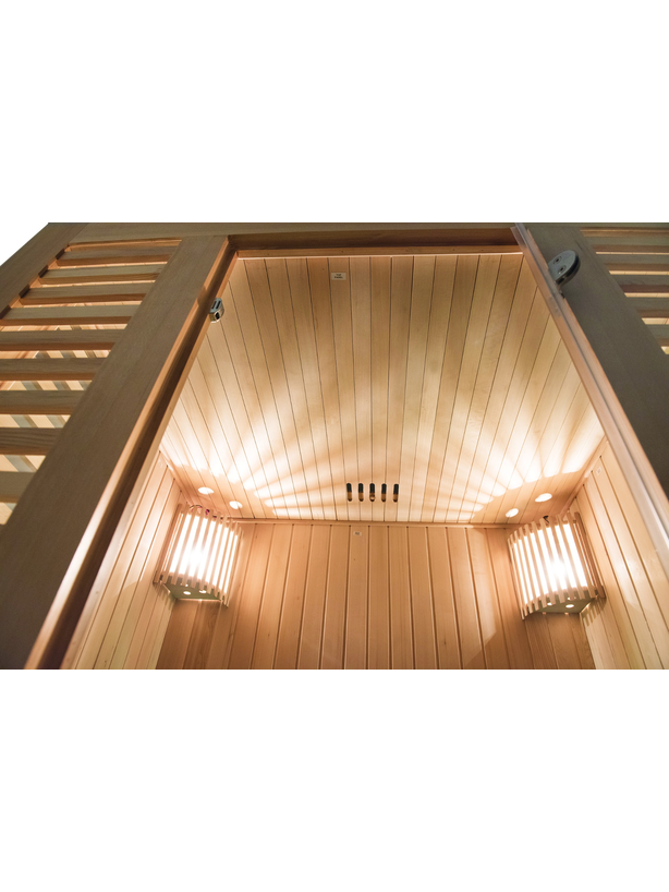 Sauna a vapore Finlandese mod. VENETIAN 2/3 posti Pacchetto completo 4,5kW Black Wall HL-VN03R-PKLX