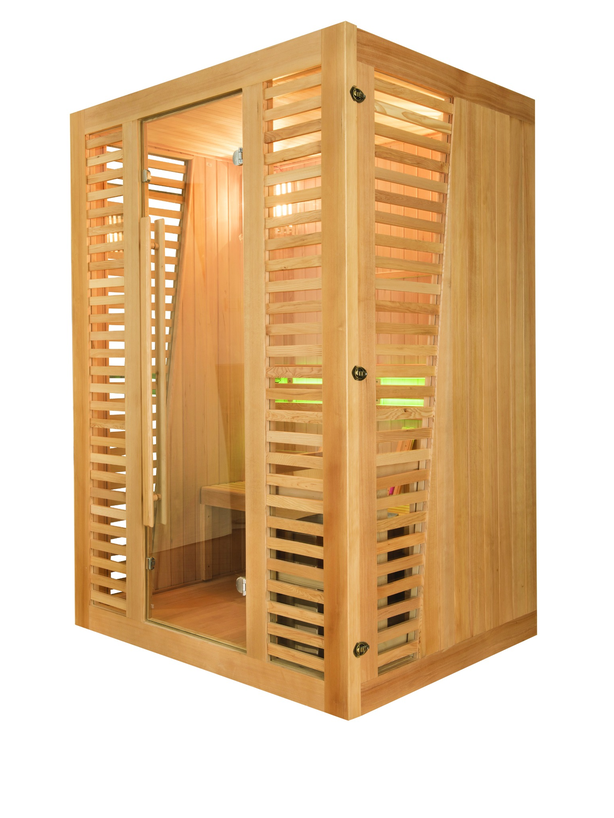 Sauna a vapore Finlandese mod. VENETIAN 2/3 posti Pacchetto completo 4,5kW Black Wall HL-VN03R-PKLX