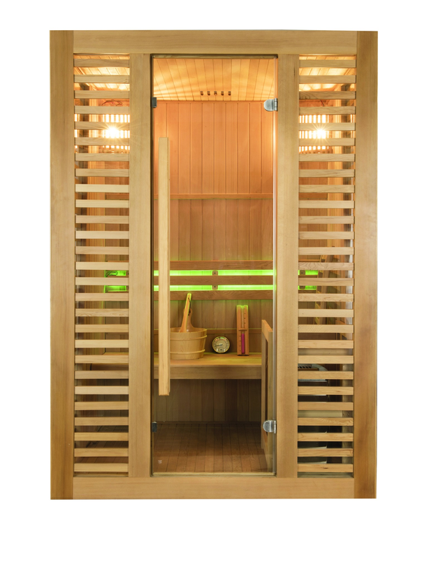 Sauna a vapore Finlandese mod. VENETIAN 2/3 posti Pacchetto completo 4,5kW Black Wall HL-VN03R-PKLX