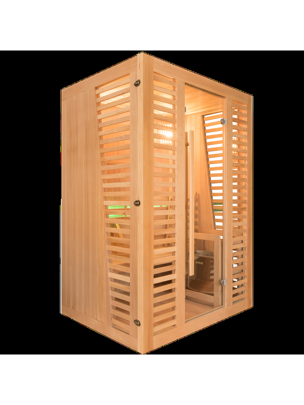 Sauna a vapore Finlandese mod. VENETIAN 2/3 posti Pacchetto completo 4,5kW Black Wall HL-VN03R-PKLX