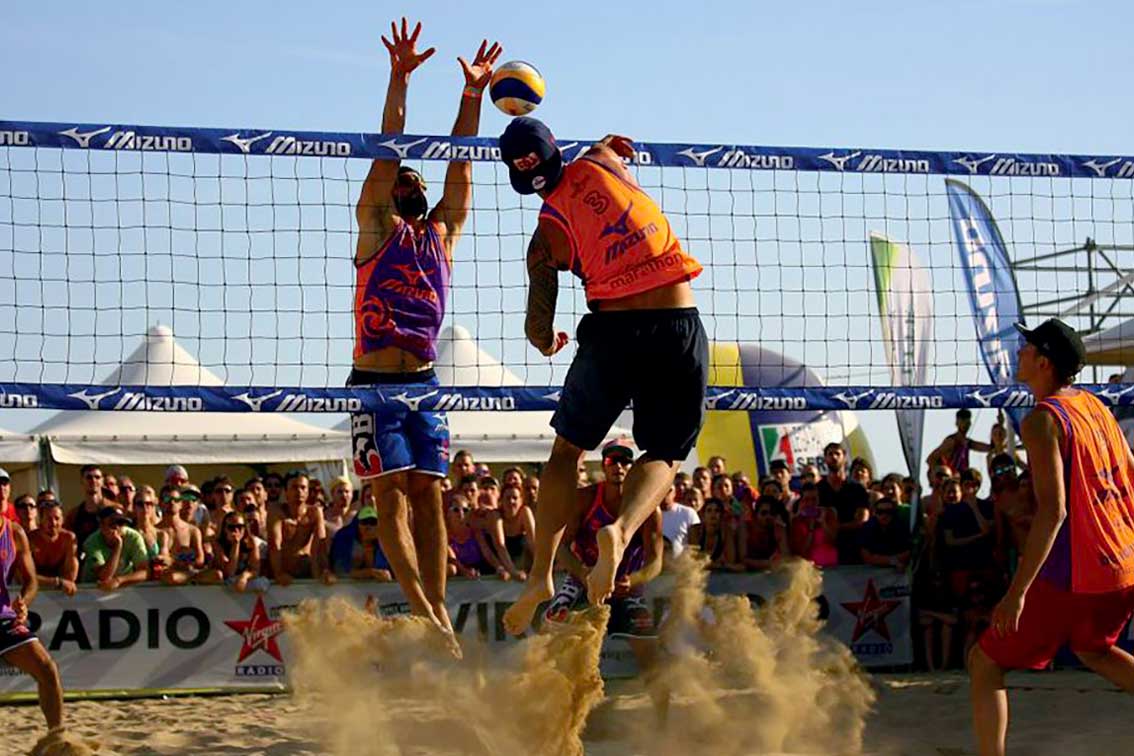 Rete Beach Volley Art. P190 Polipropilene H.T. 8,50x1 nastro PVC 75mm vari colori stampabile