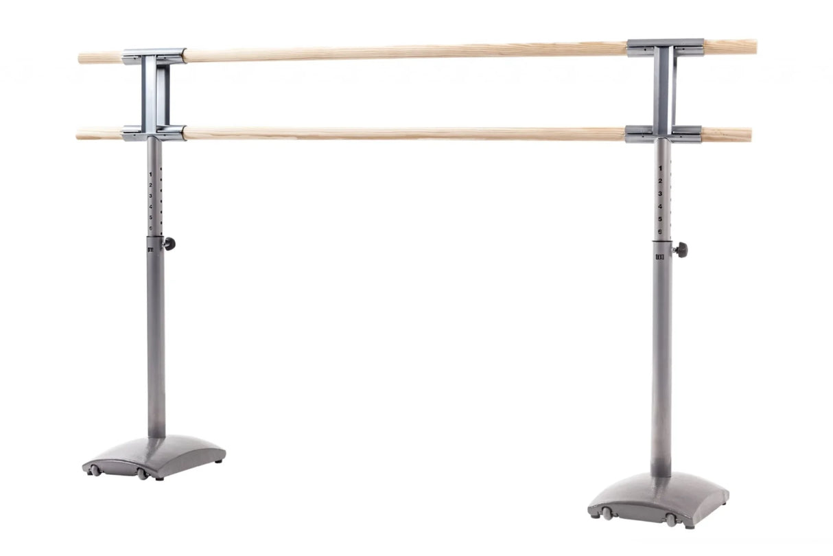 Sbarra danza mobile modello Royale dinamica ballet con altezza regolabile sbarra da 5 metri con 3 supporti