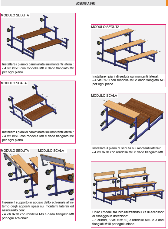 Tribuna da esterno Art. S07679 componibile da mt 10 come articolo S07678
