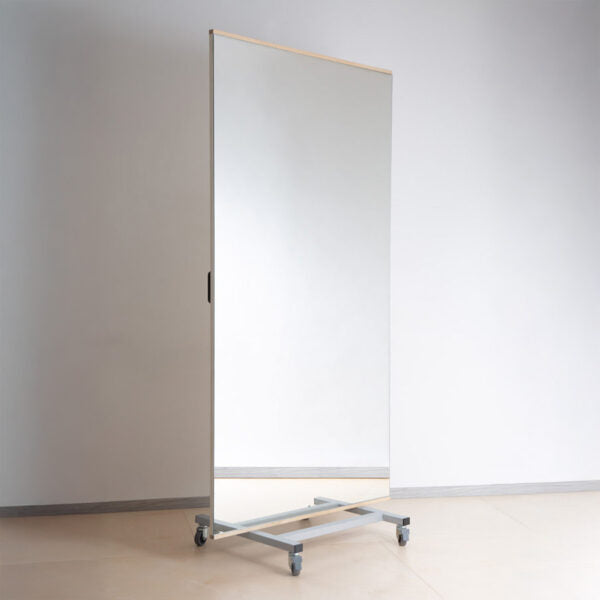 Specchio Mobile Danza "ROMEO" 190 X 100 cm su Ruote con Struttura in acciaio verniciato con sezione 4 x 3 cm