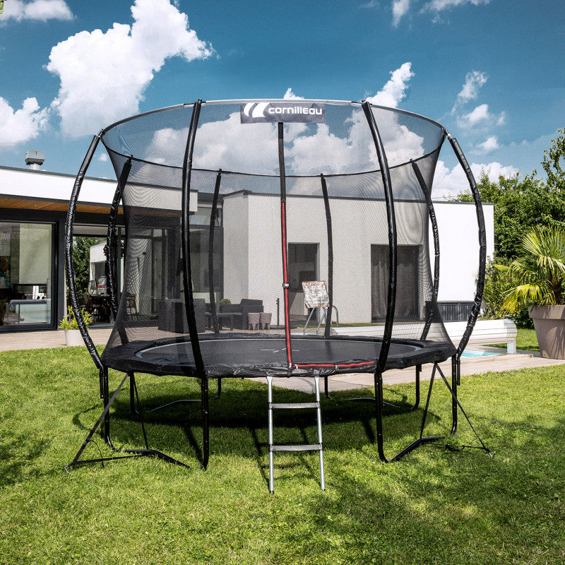 Trampolino SpringCare Cornilleau Inclusi i suoi dispositivi di protezione progettati in modo intelligente (rete, materassino protettivo, pali curvi) (Copia) (Copia)