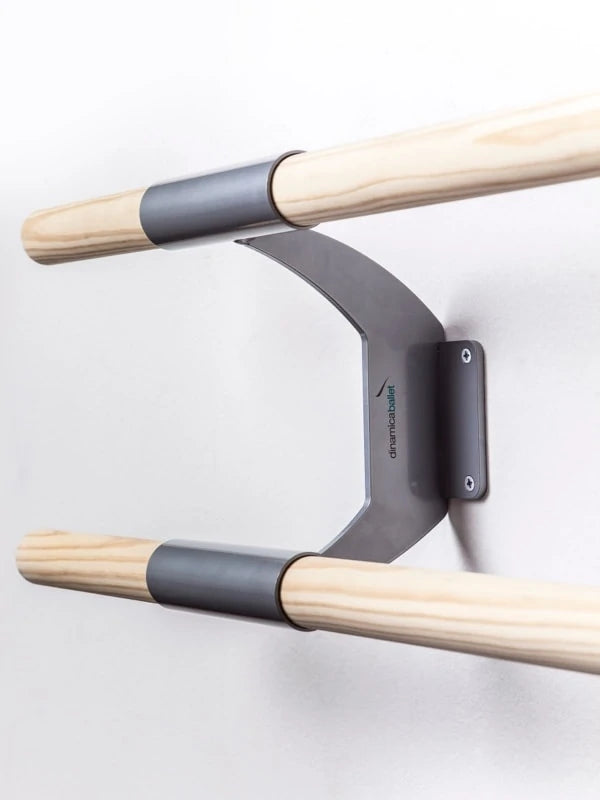 Sbarra da danza fissa a parete Arabesque Doppia color argento mt 3 Dinamica Ballet