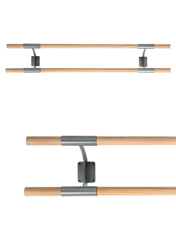 Sbarra da danza fissa a parete Arabesque Doppia color argento Mt 2 Dinamic Ballet