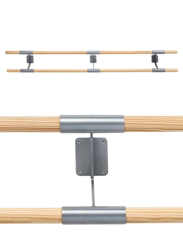 Sbarra da danza fissa a parete Arabesque Doppia color argento mt 1,5 Dinamica Ballet