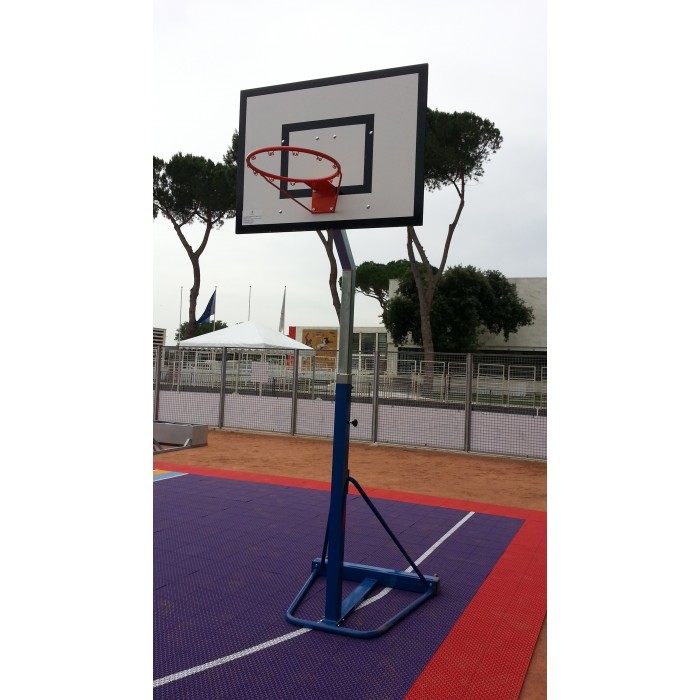 Mezzo impianto basket rasportabile Art. B649-1I per Interno con tabellone legno