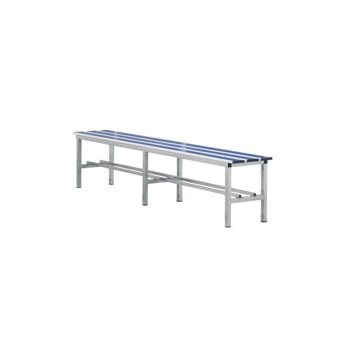 Panchina spogliatoio solo seduta in alluminio con inserto PVC ART.8621 sez.30x30mm 2m