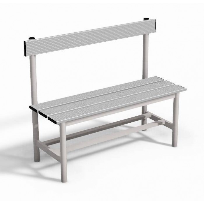 Panca spogliatoio in Alluminio seduta e schienale 1m Art 8752