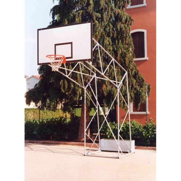 Impianto basket traliccio acciaio zincato tabellone legno Sbalzo220 Art4251