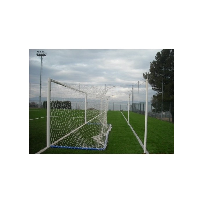 COPPIA PORTE CALCIO IN ALLUMINIO, MT. 7,32x2,44 Art. F735 PS Bis porte con traversa intera