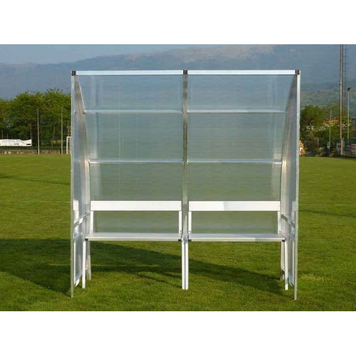 Panchina modello Light - Modulo da 1 metro copertura e seduta in doghe in alluminio anodizzato