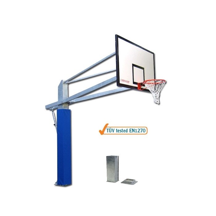 Impianto basket e minibasket monotubolare di acciaio zincato (altezza regolabile manualmente) Art. S04036