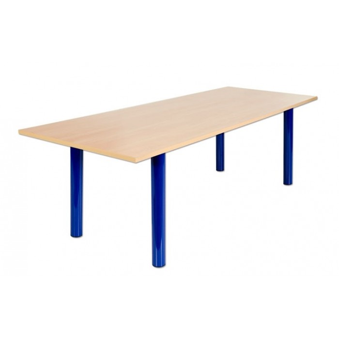 Tavolo per giuria con struttura di acciaio verniciato e piano di legno, dimensioni cm 240x90x76 Art. S04258