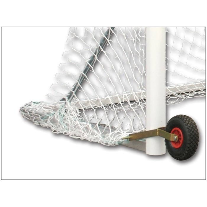 Coppia ruote gommate con staffa in acciaio per spostamento porte calcio mobili Art. S04332
