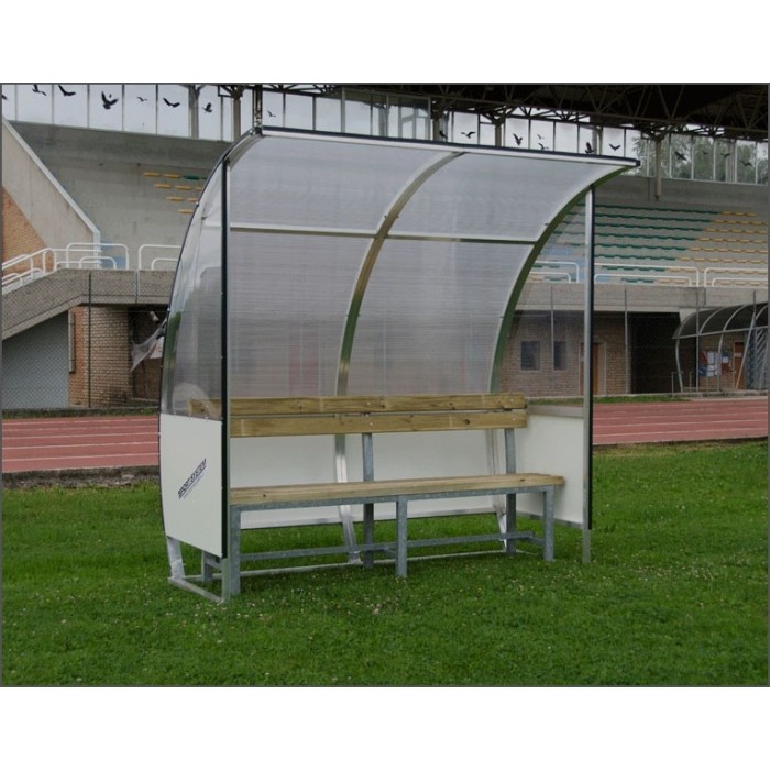Panchina riserve e allenatori struttura di alluminio pannelli di stratificato. Prezzo al mt. Art. S04408