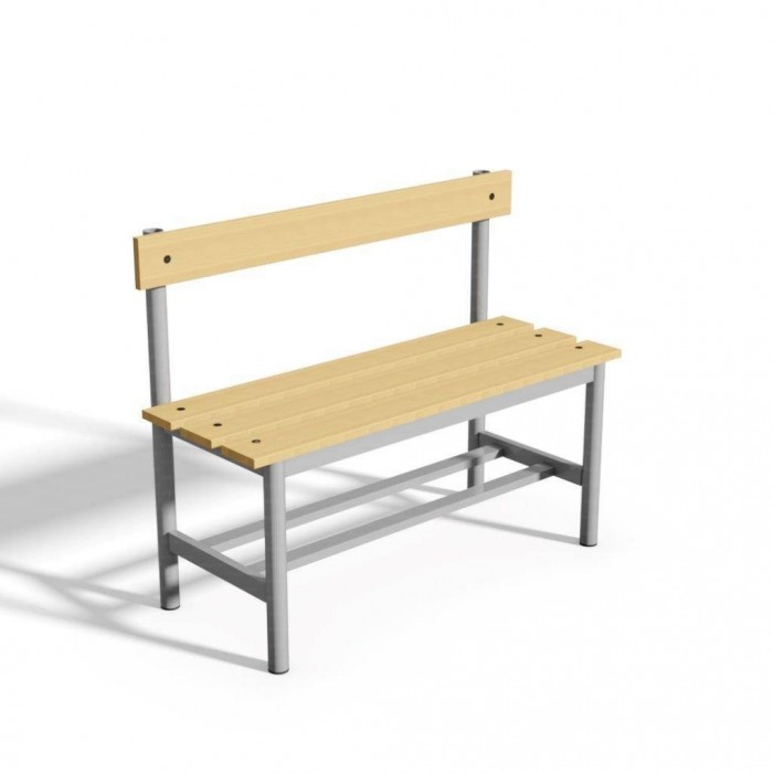 Panca in Alluminio 1m seduta e schienale con doghe in legno art 8762