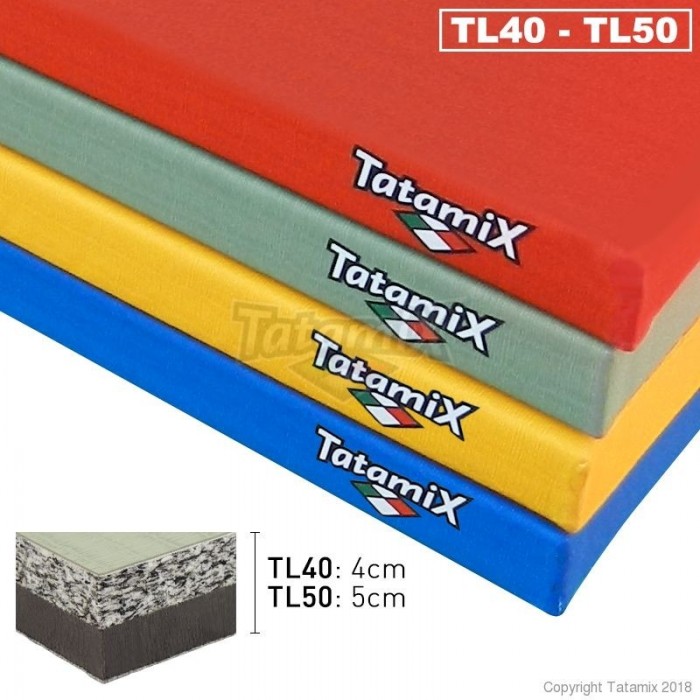 Tatami Tradizionale TL40 Pvc 200x100x4cm PU+PE Rosso Peso 13 Kg