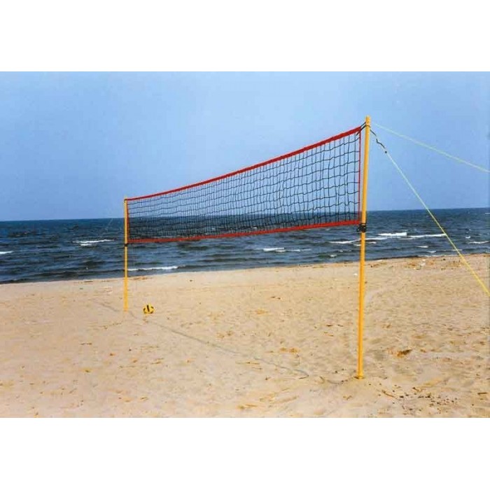 Set beach volley per uso ricreativo costituito di pali componibili con tiranti e rete Art. S05052