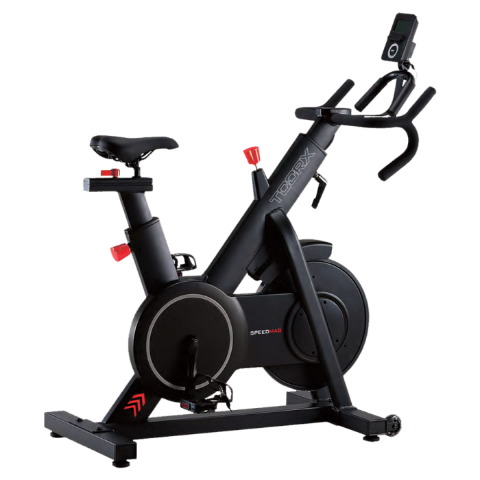schermo LCD TOORX Bicicletta da spinning volano di inerzia 20 kg cyclette statica fitness interna SRX-60EVO peso massimo utente 125 kg. resistenza regolabile 