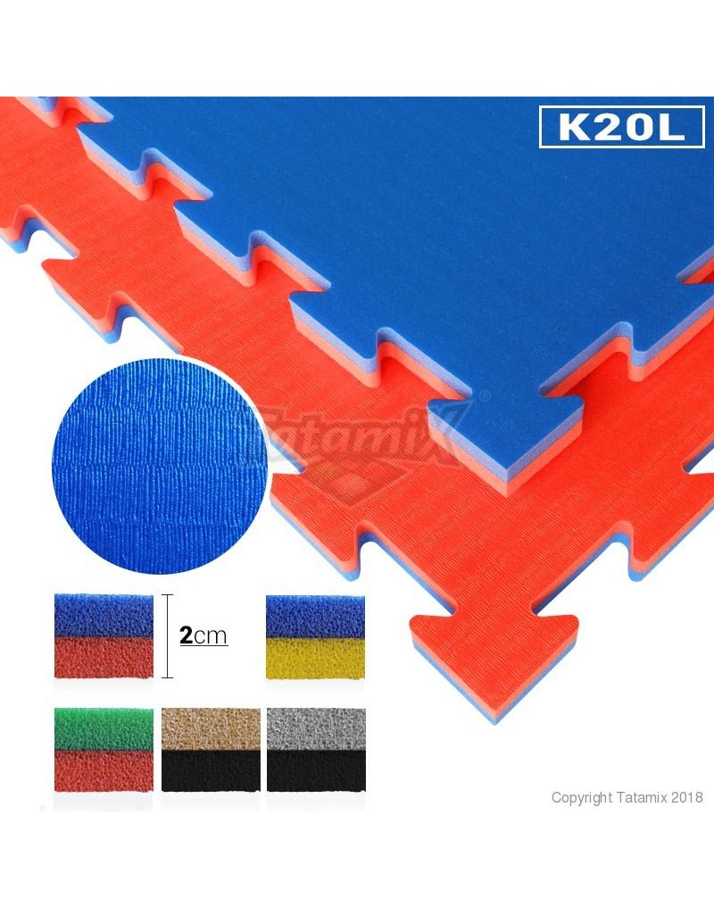 Tatami Incastro Karate K20L-RB dim 100x100x2cm Rosso-Blu Quantità Minima Per La Vendita 9 Moduli