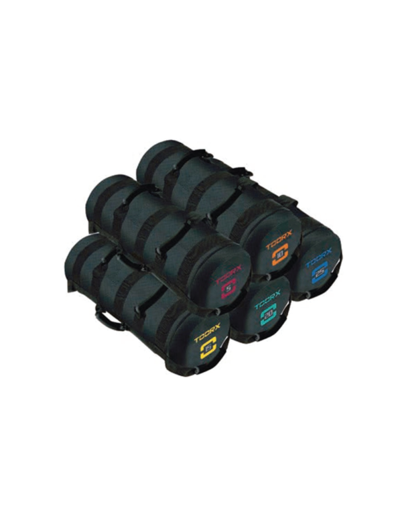 Power bag toorx con 6 impugnature da kg. 5 misure: cm. 55, diametro cm. 22 APBG-5