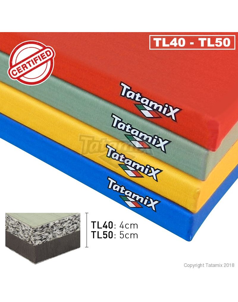 Tatami Tradizionale TL50 Pvc 200x100x5cm PU+PE Rosso Peso 15 Kg