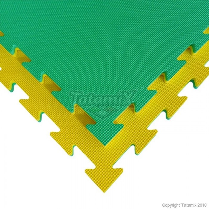 Tatami Eva Espansa LC20X Bicolore Giallo-Verde 100x100x2cm Certificato EN 73 Quantità minima per vendita 8 Moduli