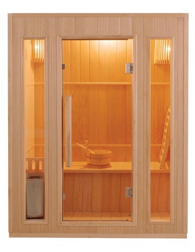 Sauna A Vapore Finlandese tradizionale Zen 3 Posti 4,5 kW Black Wall SN-ZEN3PKLX