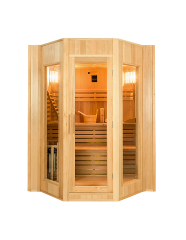 Sauna A Vapore Finlandese tradizionale Zen 4 Posti 6.0kW Parete Nera SN-ZEN4PKLX