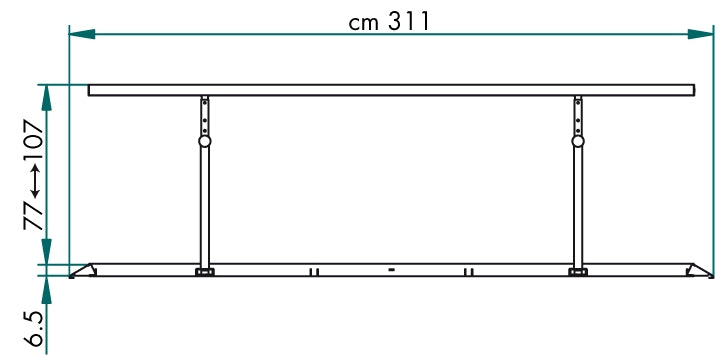 Parallela Standard 3 metri Regolabile in altezza con sistema telscopico (DICO - Dichiarazioni di conformità EU)